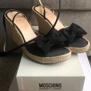 Moschino Chic Black Bow Espadrilles